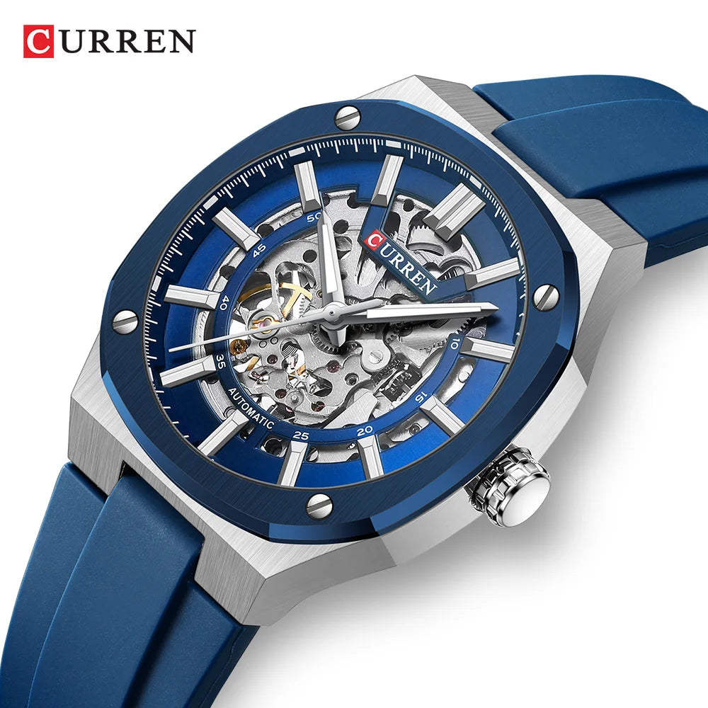 Reloj CURREN 8485 Mecánico Automático Para Hombre, Acero Inoxidable de 41 mm
