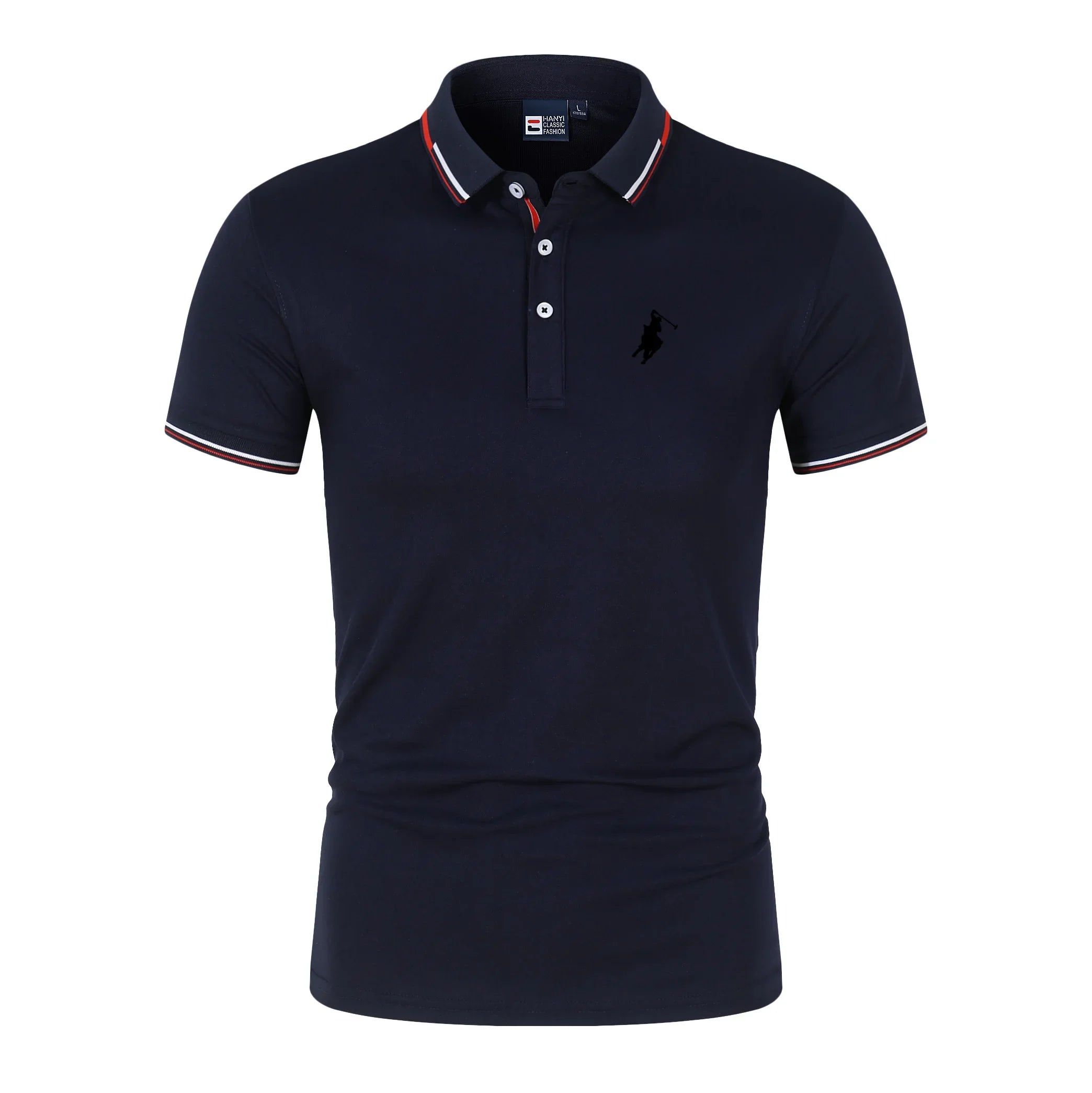 Polo de Manga Corta para Hombre Color Sólido Casual
