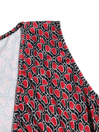 Robe sans manches florale col en V taille haute