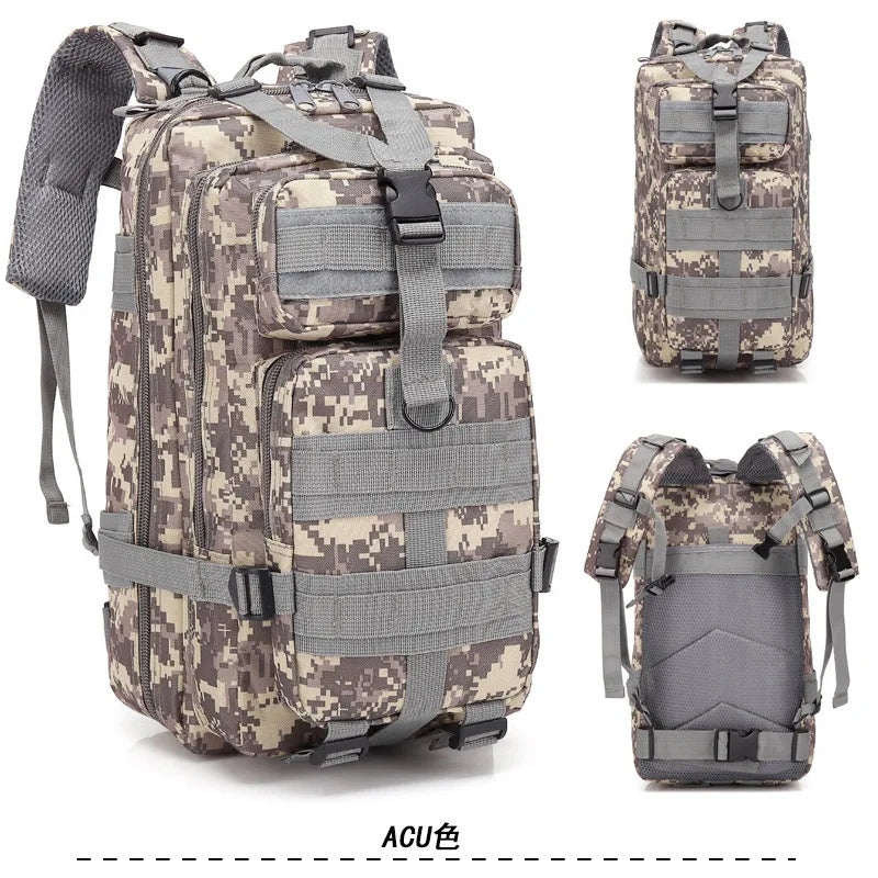 Mochila Estilo Militar 30L Impermeable Oxford Camping Senderismo