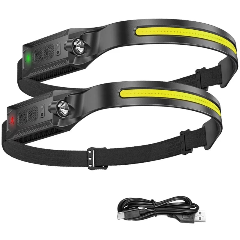 Linterna Frontal LED Recargable por USB 3 Modos