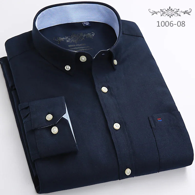 Camisa Hombre Algodón Manga Larga Slim Fit Formal