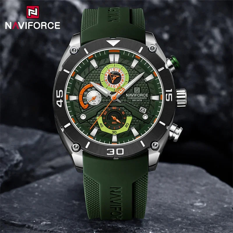 Reloj NAVIFORCE 8038 Deportivo Para Hombre con Cronógrafo y Manecillas Luminosas