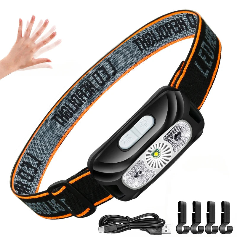 Linterna Frontal LED de Alta Potencia con Sensor