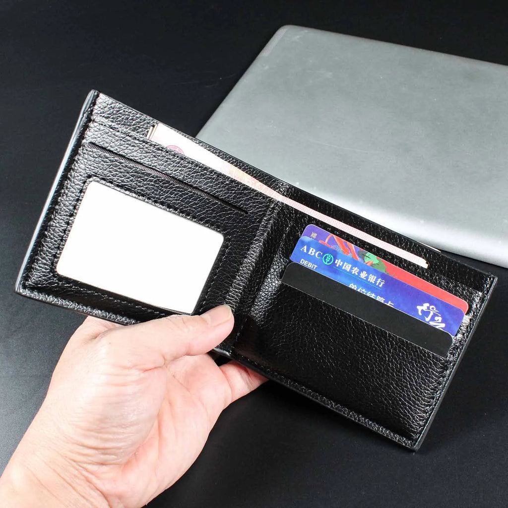Billetera Delgada de Cuero PU Para Hombre con Porta Tarjetas