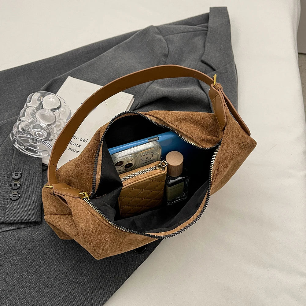 Bolso Gamuza Vintage Cruzado Hombro Lujo Casual