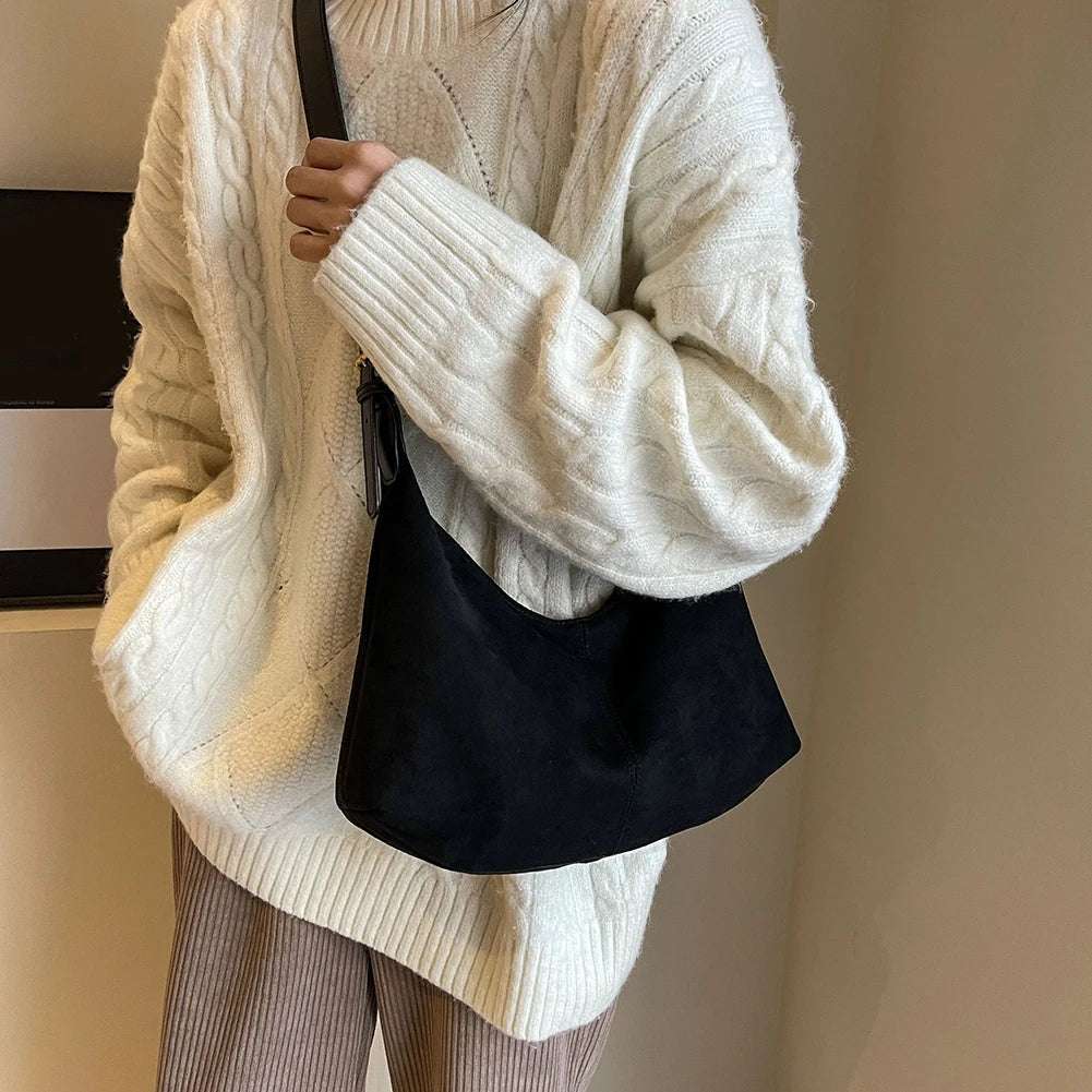 Bolso Gamuza Vintage Cruzado Hombro Lujo Casual