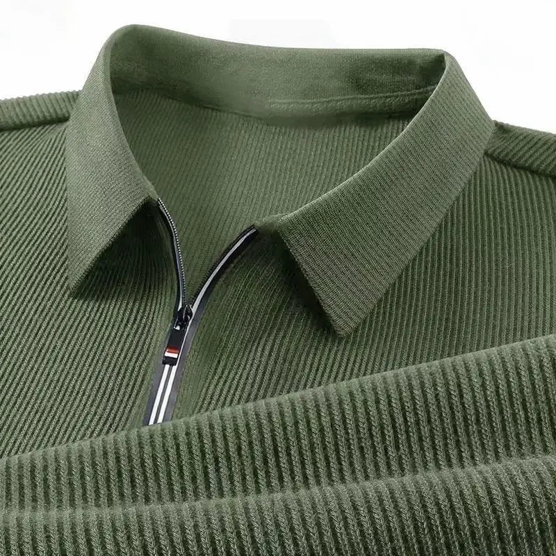 Polo Hombre Manga Larga Cuello Solapa Media