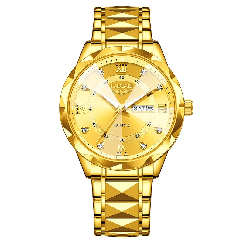 Reloj Hombre LIGE Cuarzo Acero Inoxidable Luminoso Resistente al Agua