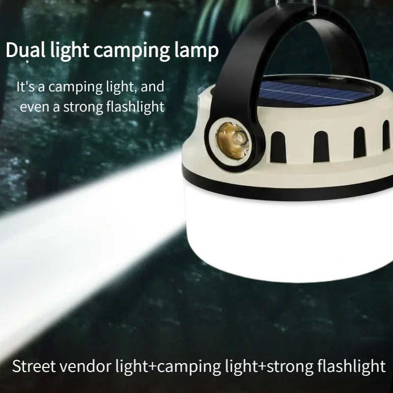 Lámpara Solar LED Portátil Para Camping  4 Modos de Luz