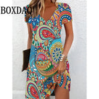 Vestido Casual Vintage Mujer Cuello en V