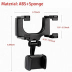 Support de Téléphone 360° pour Voiture avec Clip pour Rétroviseur