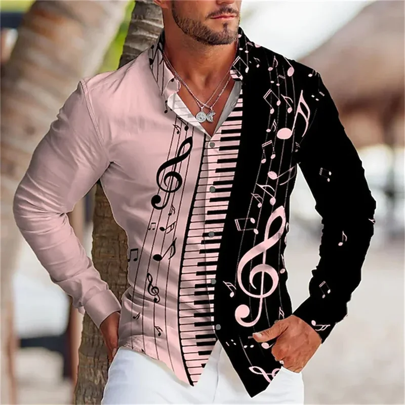 Camiseta Unisex Manga Larga Estampado Nota Musical