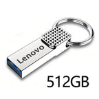 Memoria USB Lenovo Mini Metálica de 32GB, 64GB y 128GB, Plateada, con Llavero Gratis