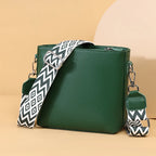 Sac bandoulière en cuir pour femme avec large lanière