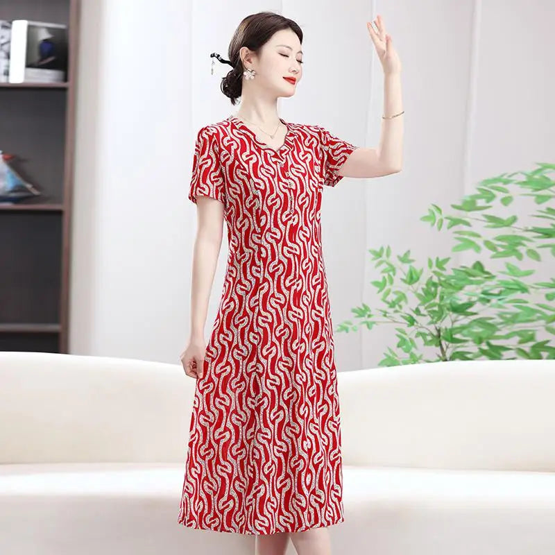 Vestidos Casuales Para Mujer Estampados Manga Corta