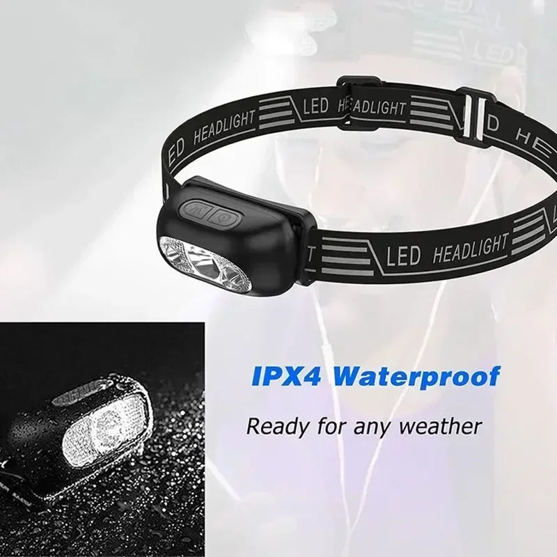 Linterna Frontal LED con Sensor de Inducción Camping