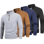 Pull Homme Col Roulé Zippé Manches Longues