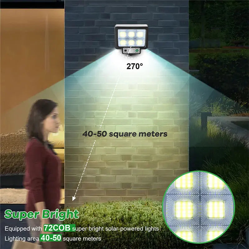 Lámpara Solar LED de Pared con Sensor de Movimiento