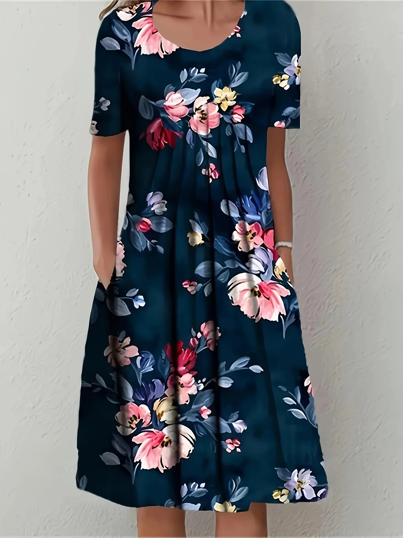Vestido Mujer Talla Grande Elegante Casual Suelto