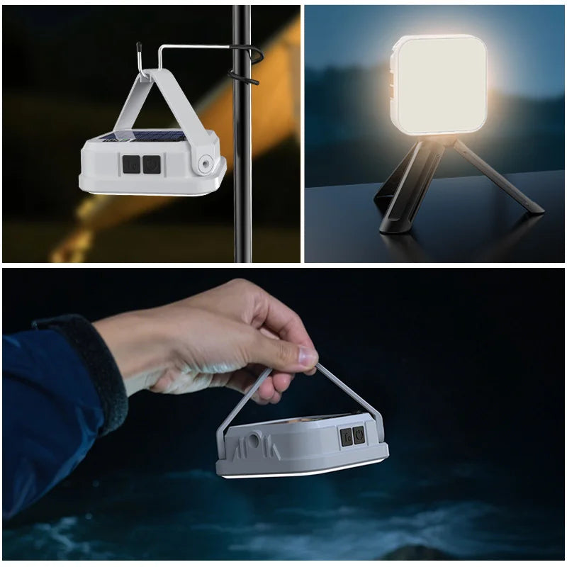 Lámpara Solar LED Recargable Para Camping Colgante