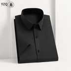 Camisa Hombre Manga Corta Color Sólido Anti arrugas