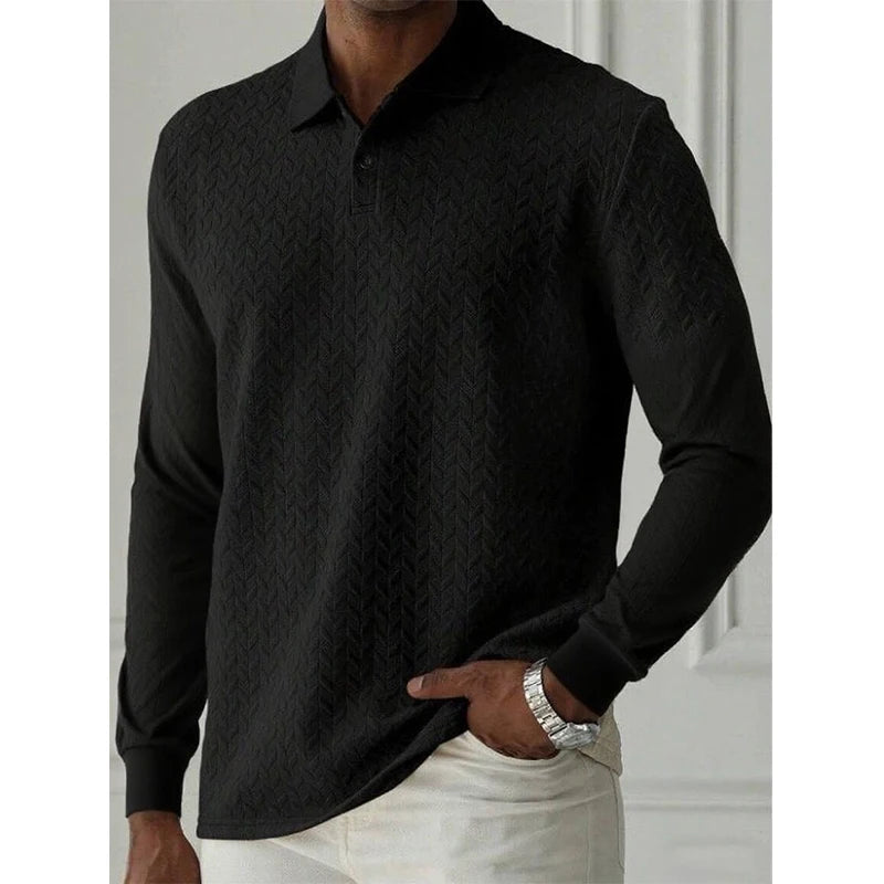 Polo Hombre Manga Larga Alta Calidad Casual /Negocios