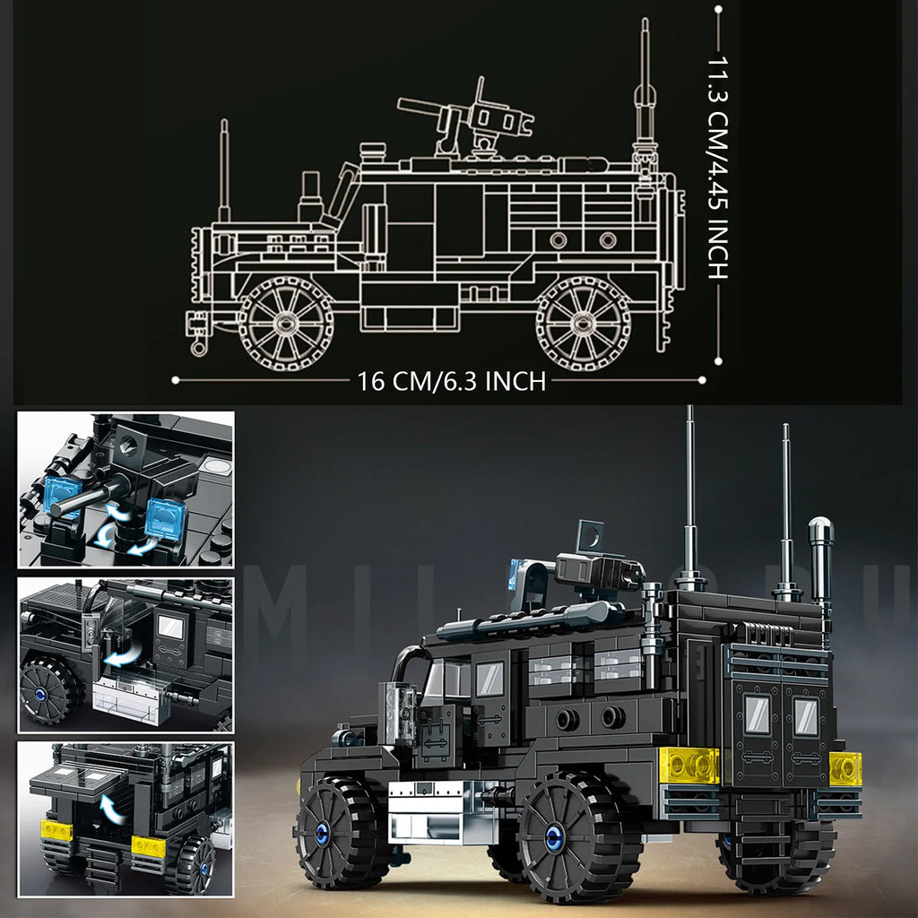 Set Bloques de Construcción - Helicóptero /Vehículo Blindado
