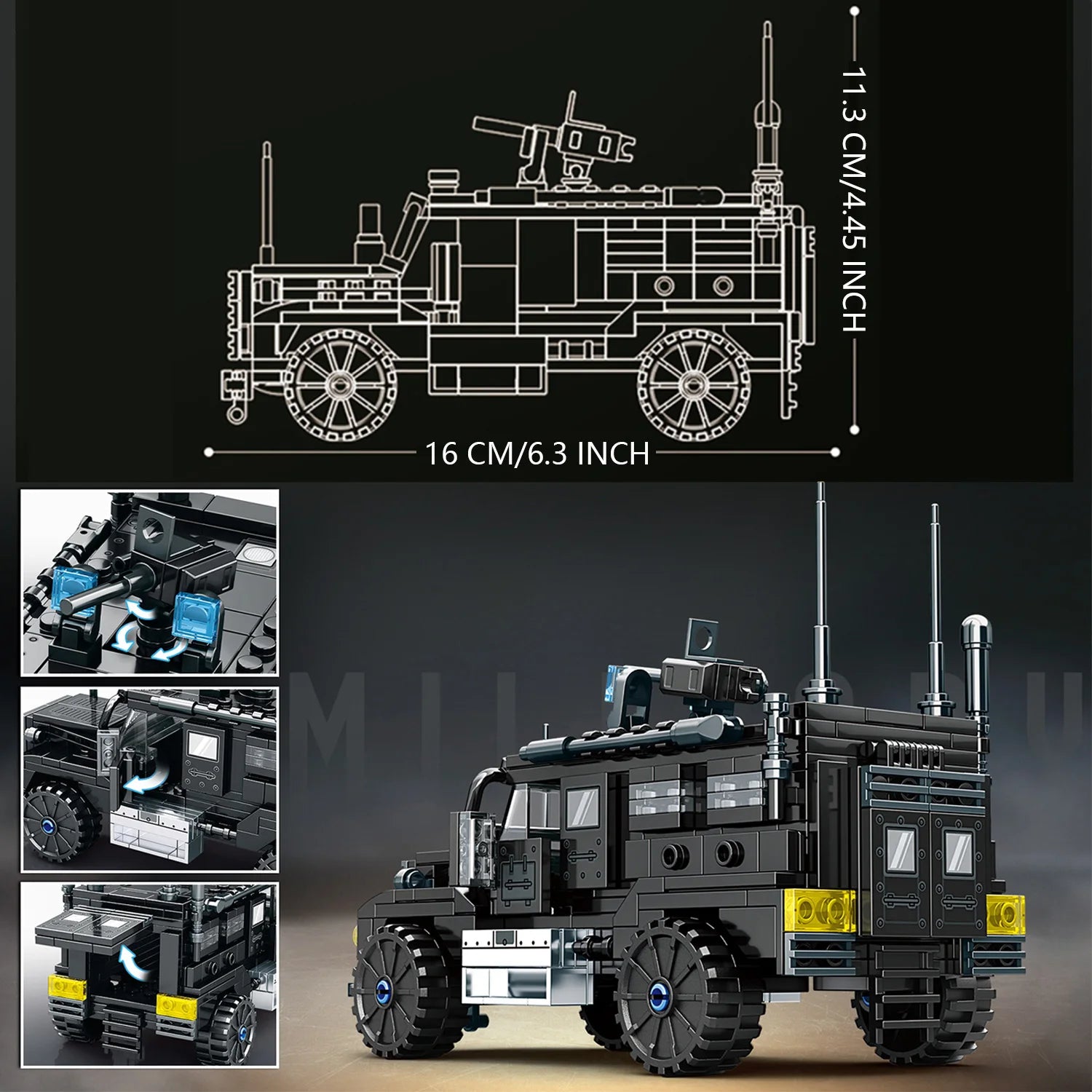 Set Bloques de Construcción - Helicóptero /Vehículo Blindado