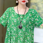 Robe décontractée à manches courtes, col rond et coupe ample