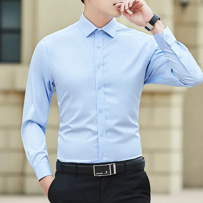 Camisa Hombre Talla Grande Manga Larga Negocios