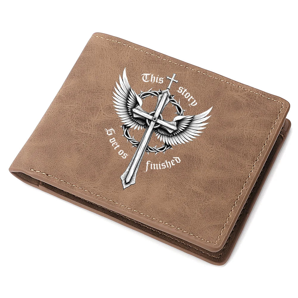 Mini Billetera Corta de Cuero PU Para Hombre Estampado