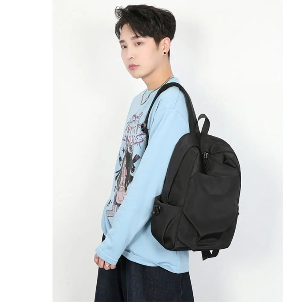 Mini Mochila Oxford Hombre Color Sólido Impermeable