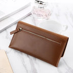 Portefeuille en cuir PU pour femme avec bouton-pression et porte-monnaie