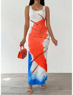 Robe Femme Élégante Imprimé Tie-Dye