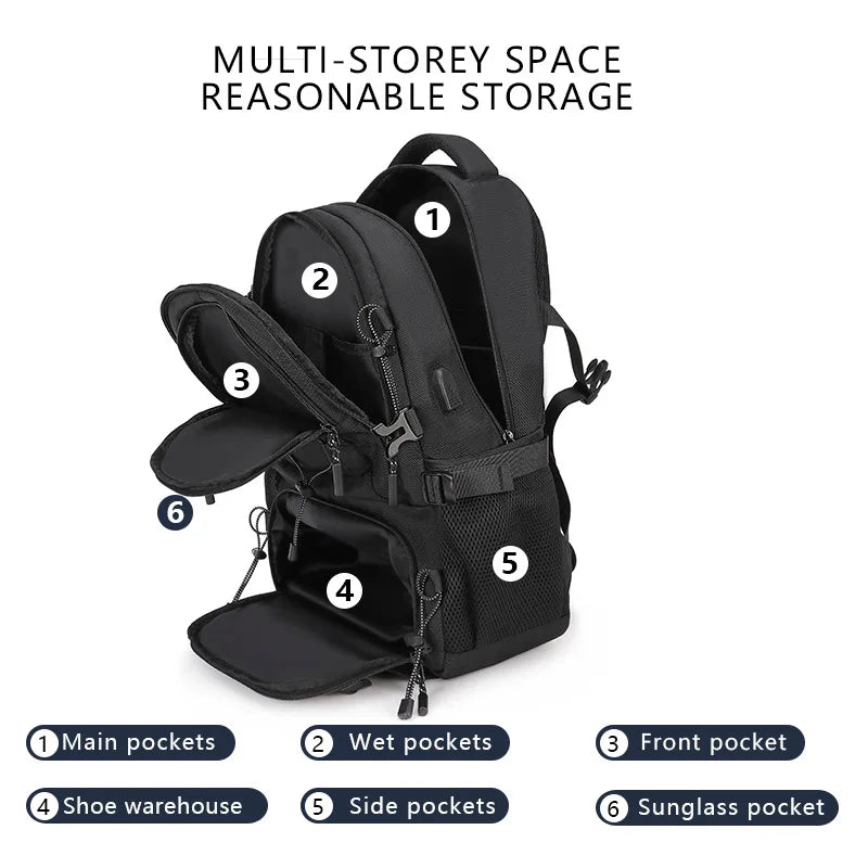 Mochila con Puerto USB Ligera Senderismo /Camping