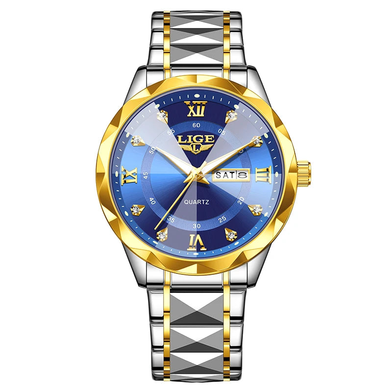 Reloj Hombre LIGE Cuarzo Acero Inoxidable Luminoso Resistente al Agua