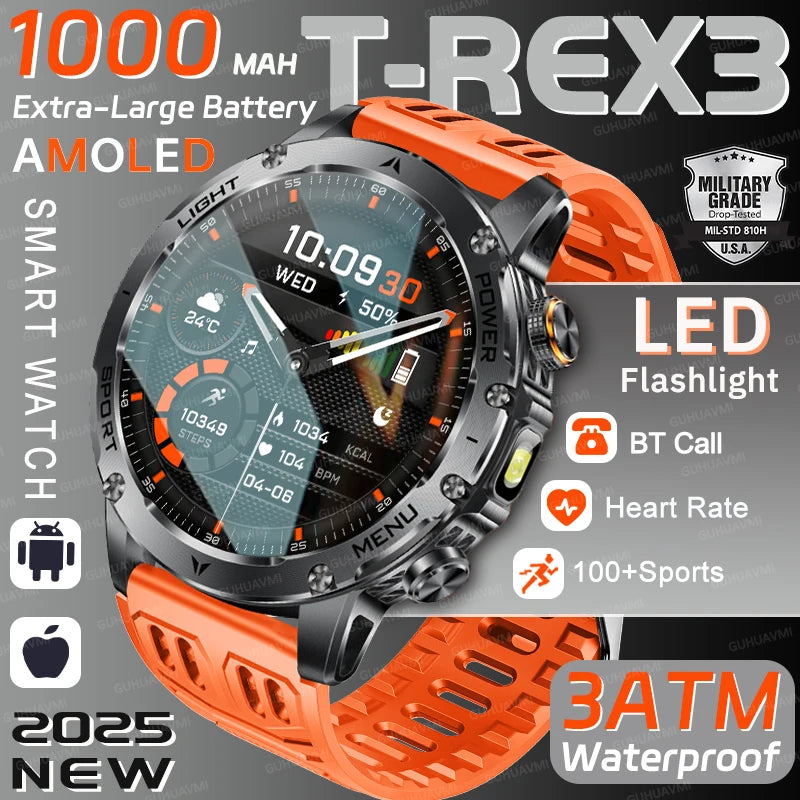 Reloj Inteligente T-Rex 3 Para Hombre Estilo Militar con GPS