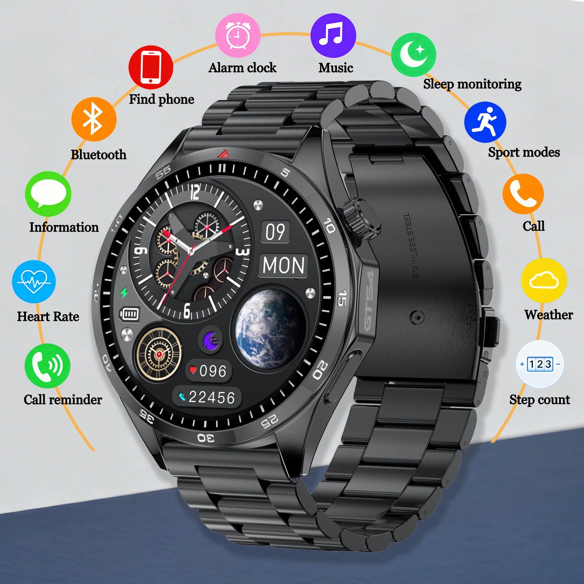 Smartwatch Hombre Mujer LEMFO 1.5'' HD 360x360