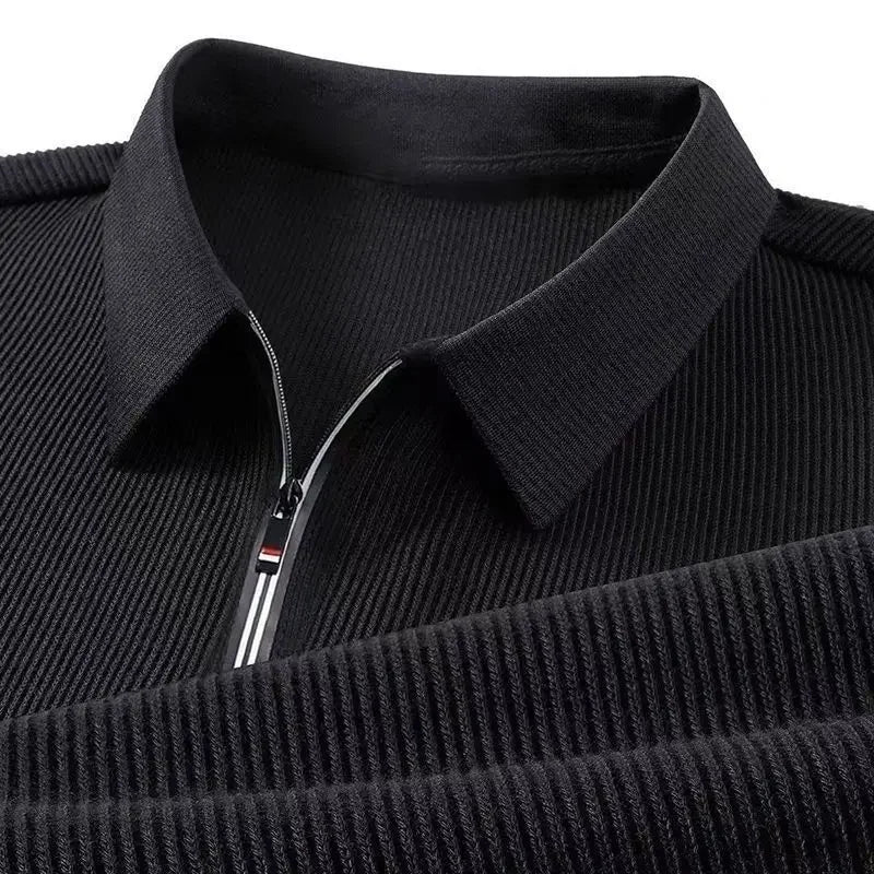 Polo Hombre Manga Larga Cuello Solapa Media