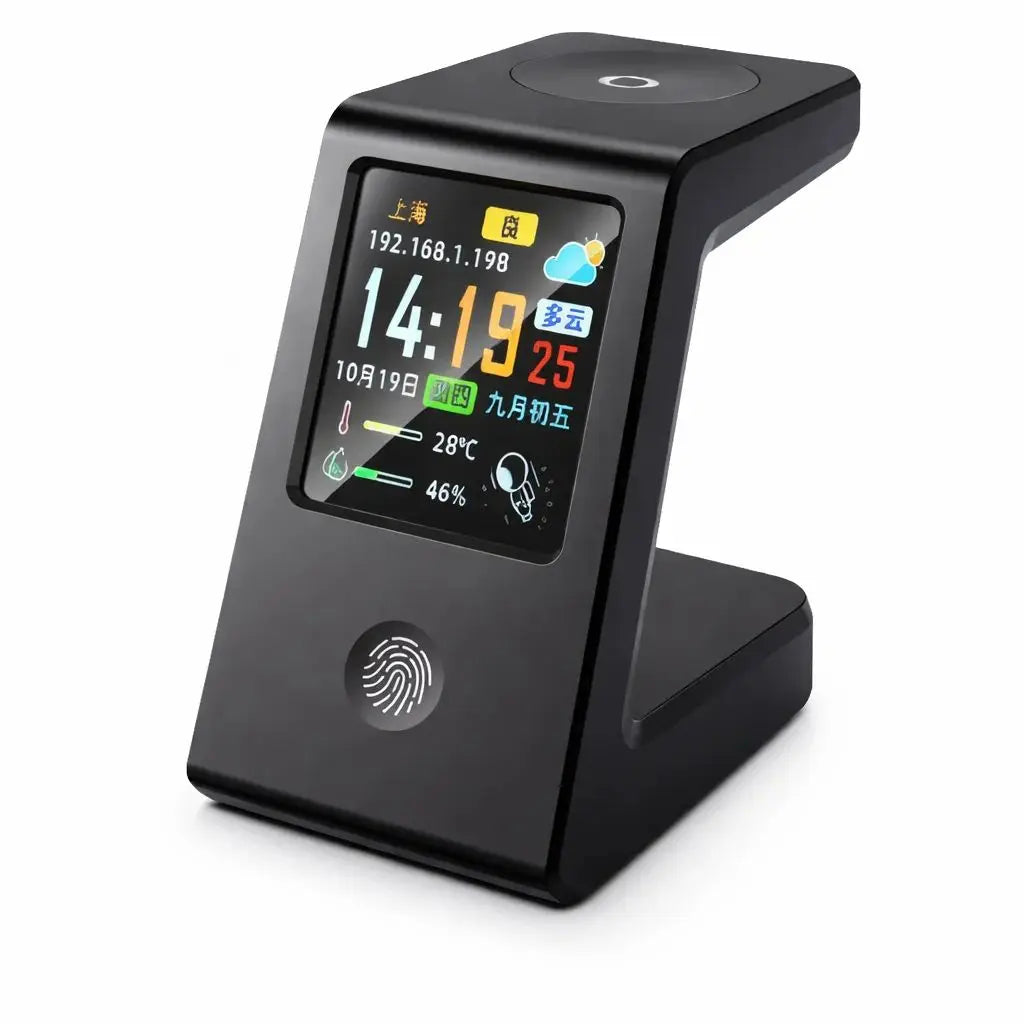 Reloj de Mesa Digital WiFi con Carga Inalámbrica para Relojes
