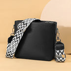 Sac bandoulière en cuir pour femme avec large lanière