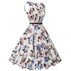 Robe Vintage Rockabilly Florale Rétro Décontractée Swing Été