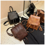 Sac à dos en cuir PU pour femme, style vintage décontracté