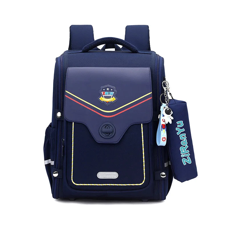 Mochila Infantil con Tema Espacial de Nylon Ortopédica Impermeable
