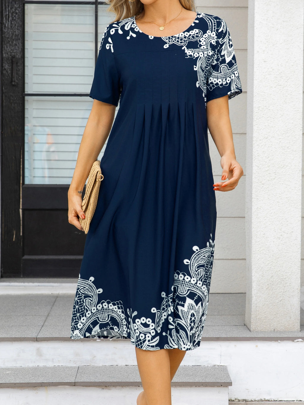 Vestido Mujer Talla Grande Elegante Casual Suelto