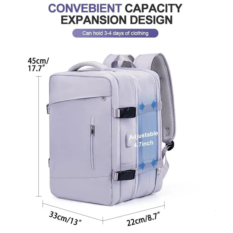 Mochila Likros Expandible 40L Impermeable Puerto USB