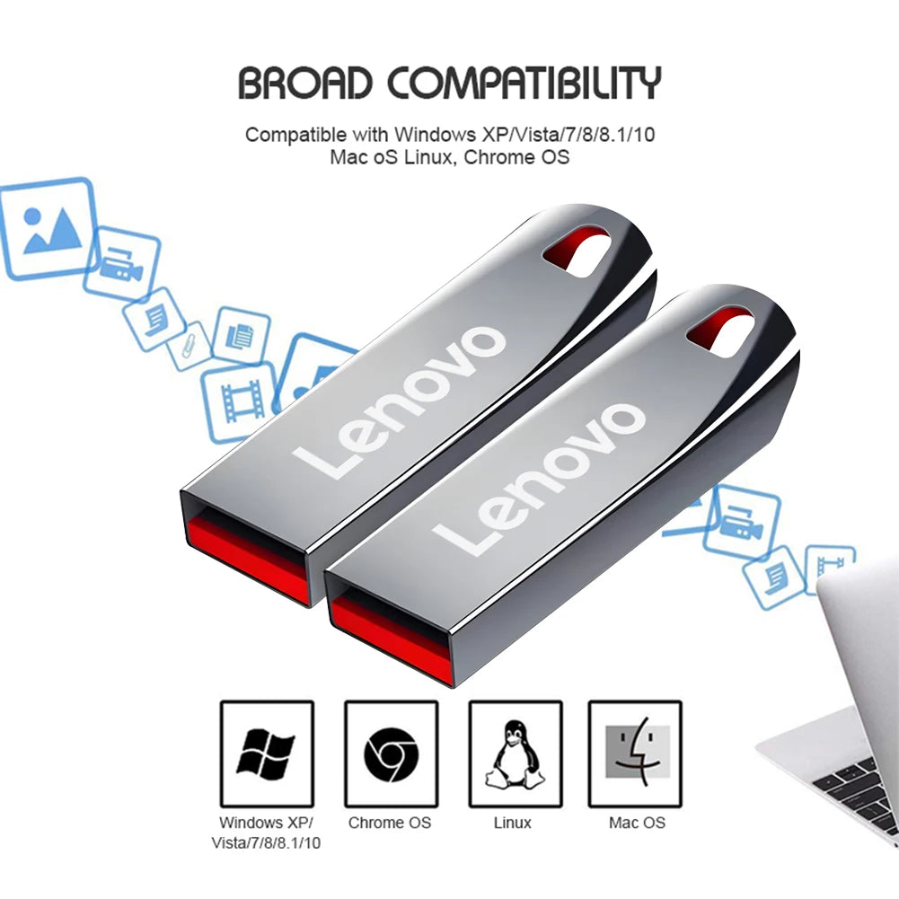 Lenovo USB 3.0 Mini Metal High-Speed 1TB 2TB Flash Drive
