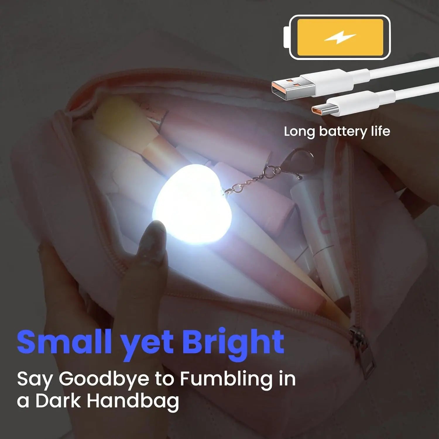 Lámpara LED Táctil para Bolso con Luz Ambiental