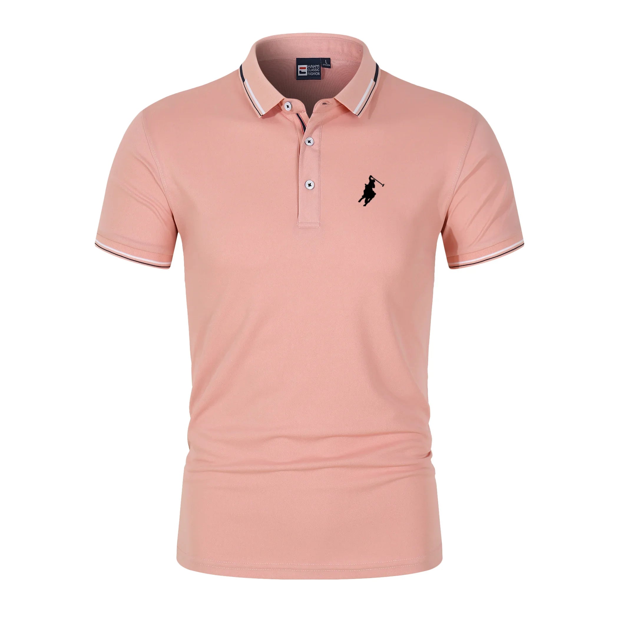 Polo de Manga Corta para Hombre Color Sólido Casual